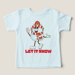 Camiseta Design fofo com tema de inverno com neve divertida