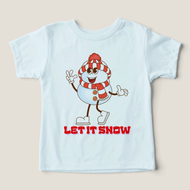 Camiseta Design fofo com tema de inverno com neve divertida (Design frontal)