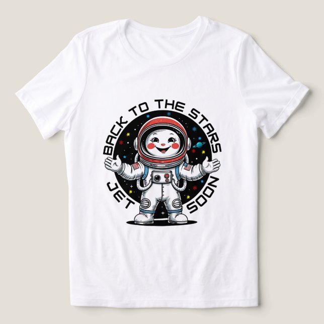 Camiseta Design fofo de astronauta de volta às estrelas (Design frontal)