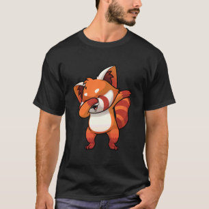 Camiseta Design Fofo de Panda Vermelho para Homens Mulheres