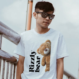 Camiseta Design fofo de urso de pelúcia com citação engraça