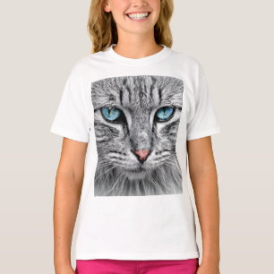 Camiseta Design Fractal do rosto de gato