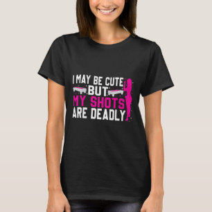 Camiseta Design Funny Billiards Para Mulheres Jogador De Pi
