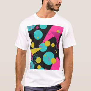 Camiseta Design Geométrica de Memphis dos anos 80