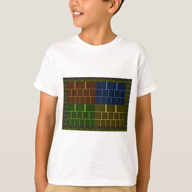 Camiseta Design geométrica maravilhosa da cor do arco-íris (Frente)