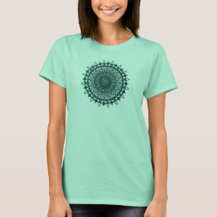 Camiseta Design geométrico com azuis & verdes do Aqua no