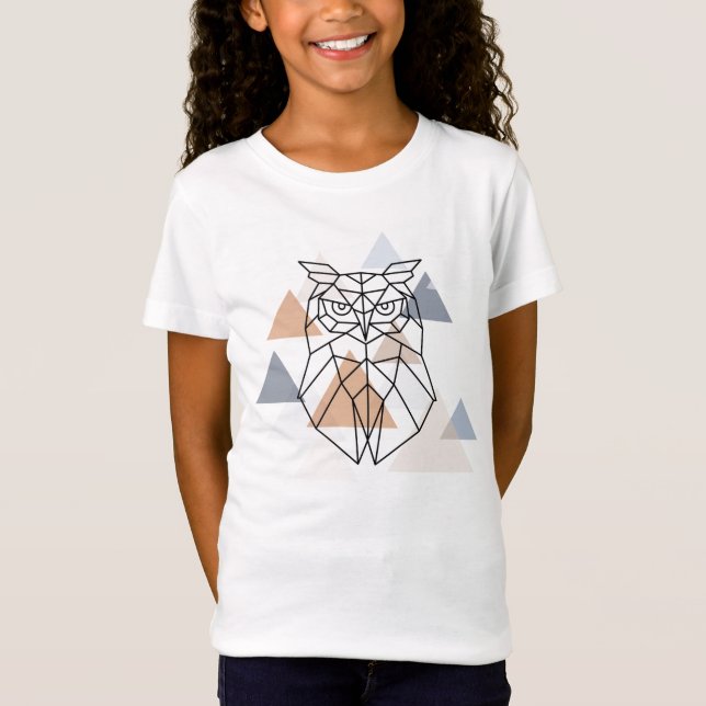Camiseta Design geométrico da coruja (Frente)