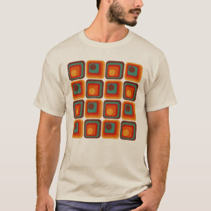 Camiseta Design Geométrico do Estilo Retroativo dos anos 70