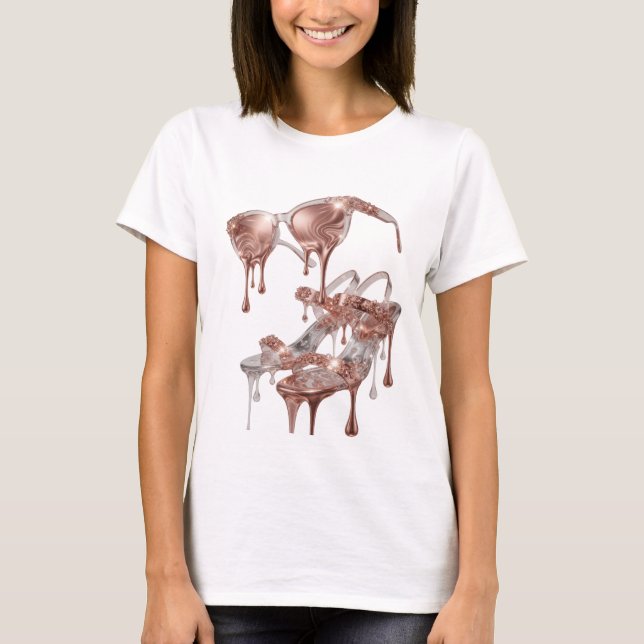 Camiseta Design GLAMOUR Dourado ROSE GOLD Chic (Frente)