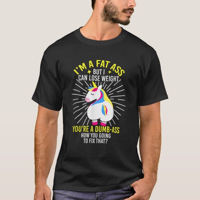 Camiseta Design Gordo Unicorn I Consegue Perder Pesar Sarcá (Frente)