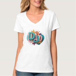 Camiseta Design Gráfico 3D colorido "PAI" | Feminino