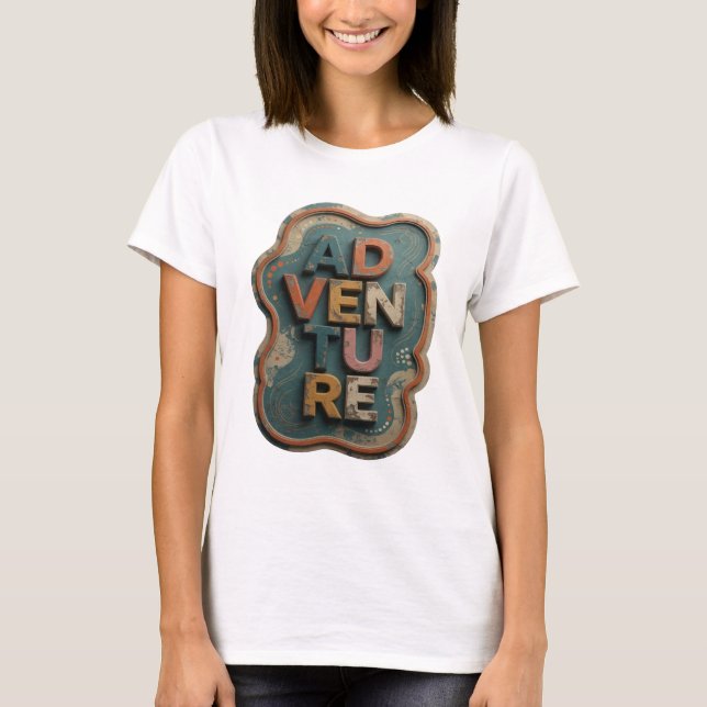 Camiseta Design Gráfico ADVENTURE Laranja Chic (Frente)