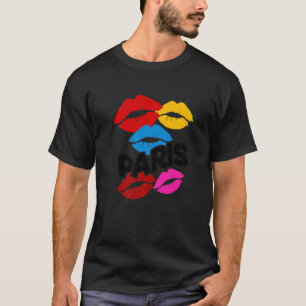 Camiseta Design Gráfico C de Lábios de Kisses Franceses Col