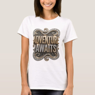 Camiseta Design Gráfico Chic Gold AVENTURA ESPERA