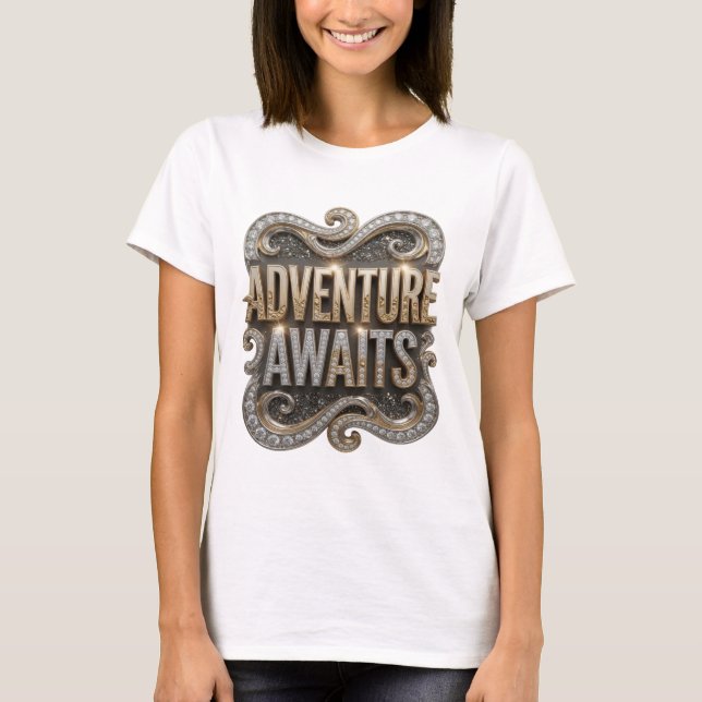 Camiseta Design Gráfico Chic Gold AVENTURA ESPERA (Frente)