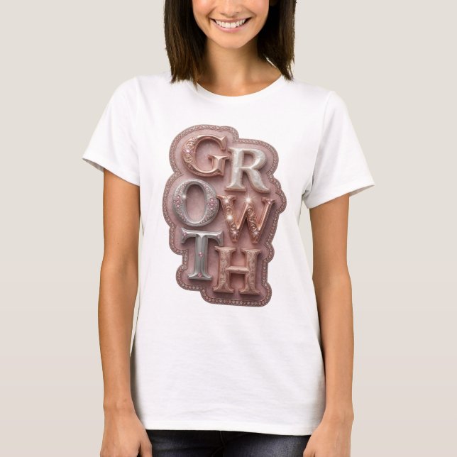Camiseta Design Gráfico Clássico Prata GROWTH (Frente)