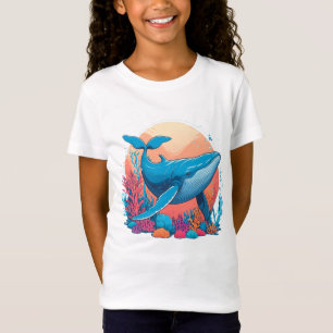 Camiseta Design Gráfico Colorido De Uma Baleia