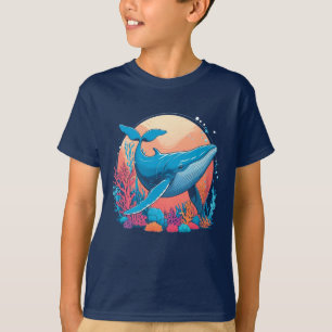 Camiseta Design Gráfico Colorido de uma Baleia
