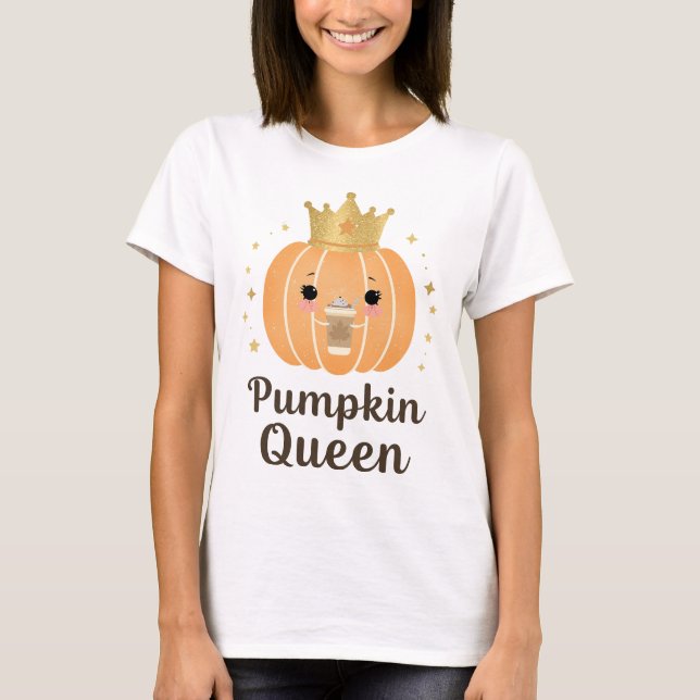 Camiseta Design Gráfico da Coroa de Outono da Rainha de Bom (Frente)