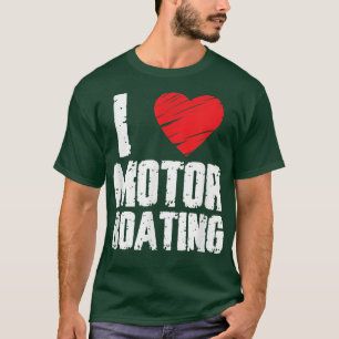 Camiseta Design Gráfico de Barco de motor de boater I Love