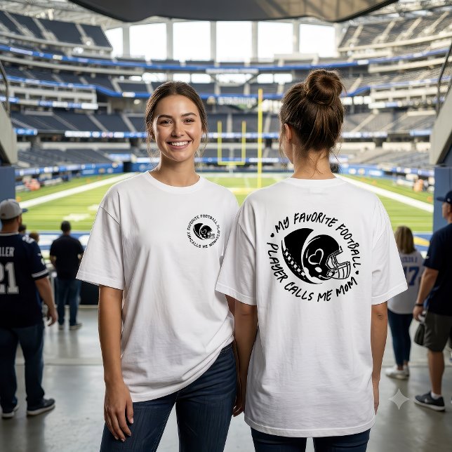 Camiseta Design Gráfico de Capacete Personalizado de Mãe de (Favorite Football Player Calls Me Mom Gear Helmet Graphic Design Game Day Slogan Art Shirt)