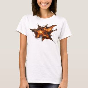 Camiseta Design Gráfico de Estrelas Abstratas Vermelhas Din