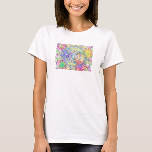 Camiseta Design gráfico de fios brilhantes em cores brilhan (Frente)