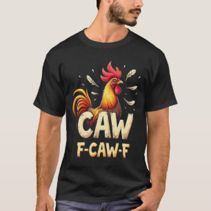 Camiseta Design Gráfico de Galo Frango Engraçado F-CAW-F