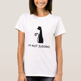 Camiseta Design Gráfico de Gato Preto Engraçado Não Estou J