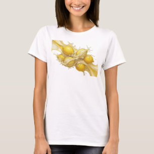 Camiseta Design Gráfico de Limões Abstratos Dourados Clássi