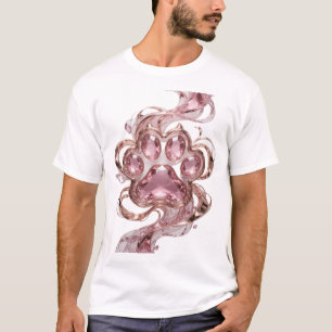 Camiseta Design Gráfico de Pata de Animal em Prata Limpa