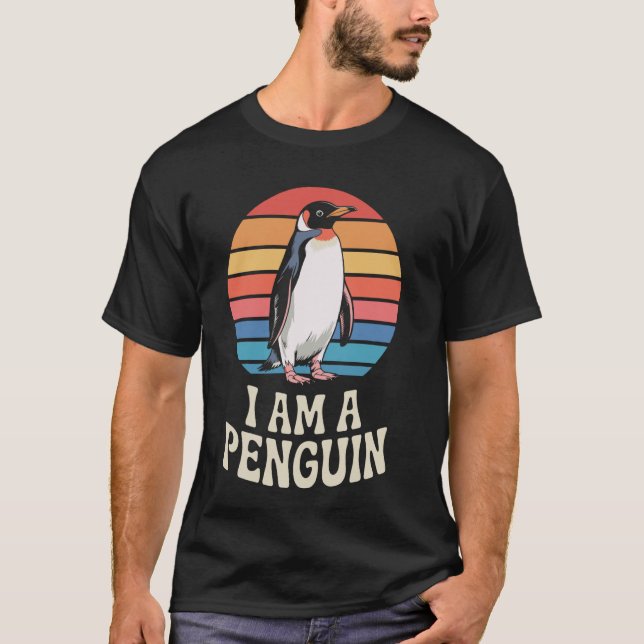 Camiseta Design Gráfico de Pinguim Bonito e Divertido (Frente)
