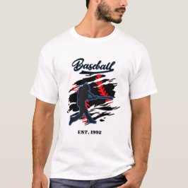 Camiseta Design Gráfico de Silhueta de Beisebol – EST. 1992