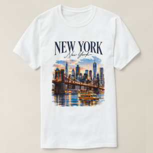 Camiseta Design Gráfico de Viagem Urbana de Nova York
