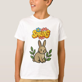 Camiseta Design Gráfico do Coelho da Primavera Retro dos An