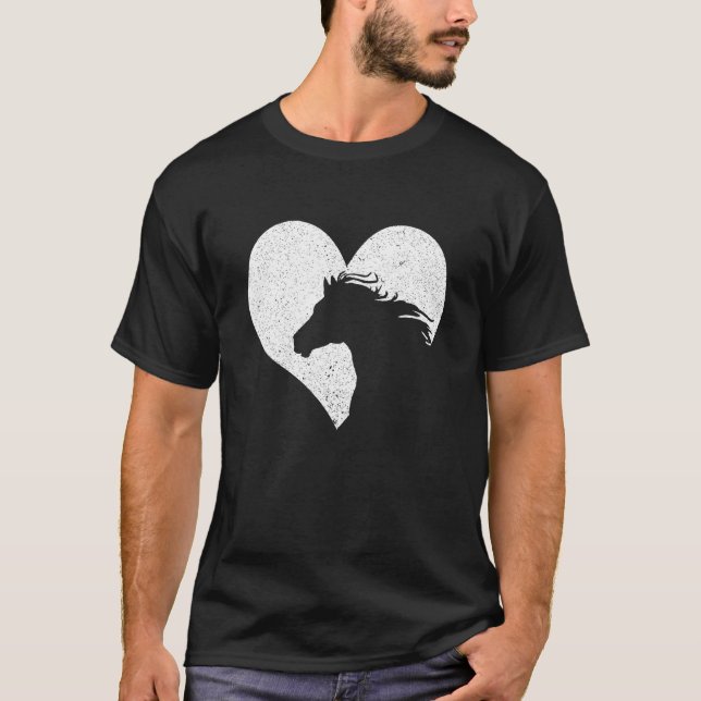 Camiseta Design Gráfico do Coração de Cavalo (Frente)