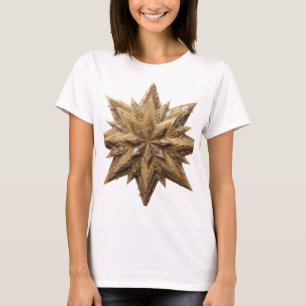 Camiseta Design Gráfico Estrela Dourada Prata Fresca