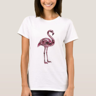 Camiseta Design Gráfico FLAMINGO Prateado Elegante