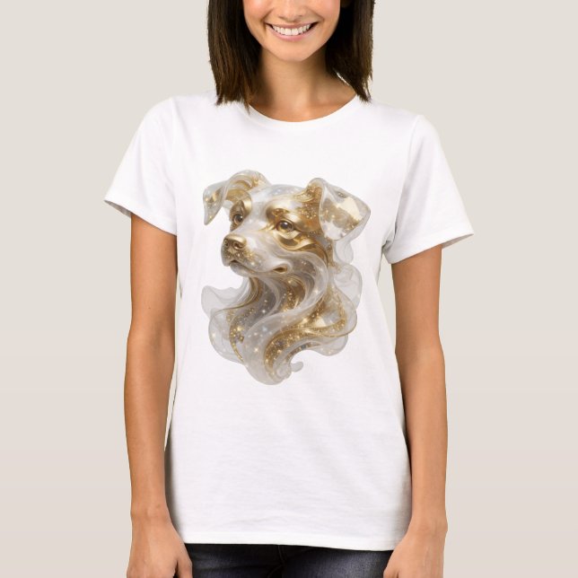 Camiseta Design Gráfico Ícone Dourado CÃO Dourado (Frente)
