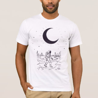 Camiseta Design Gráfico Minimalista de Astronauta Explorado