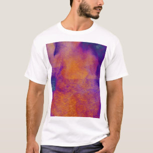 Camiseta Design gráfico moderno roxo azul amarelo