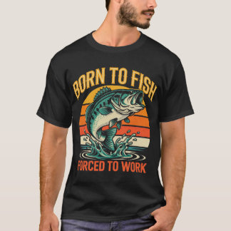 Camiseta Design Gráfico Nascido para Pescar