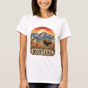 Camiseta Design Gráfico PNG Montanhas Vintage Montana