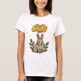 Camiseta Design Gráfico Retro de Coelho da Primavera dos An