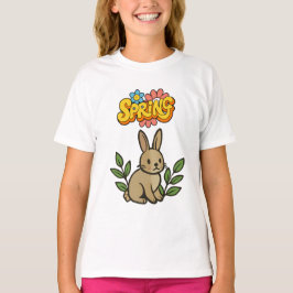 Camiseta Design Gráfico Retrô dos Anos 70 com Coelho da Pri