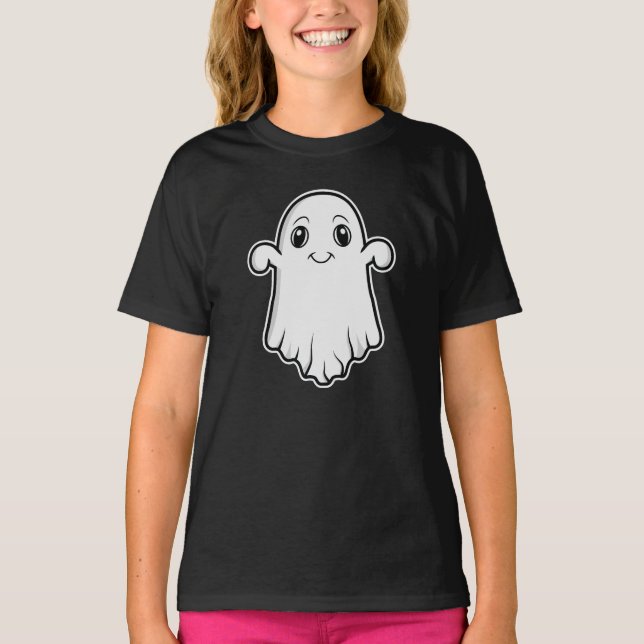Camiseta Design Halloween De Cartoon Espírito Fantasma (Frente)