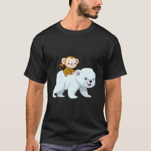 Camiseta Design Híbrido Do Urso De Gelo Macaco-Cinto
