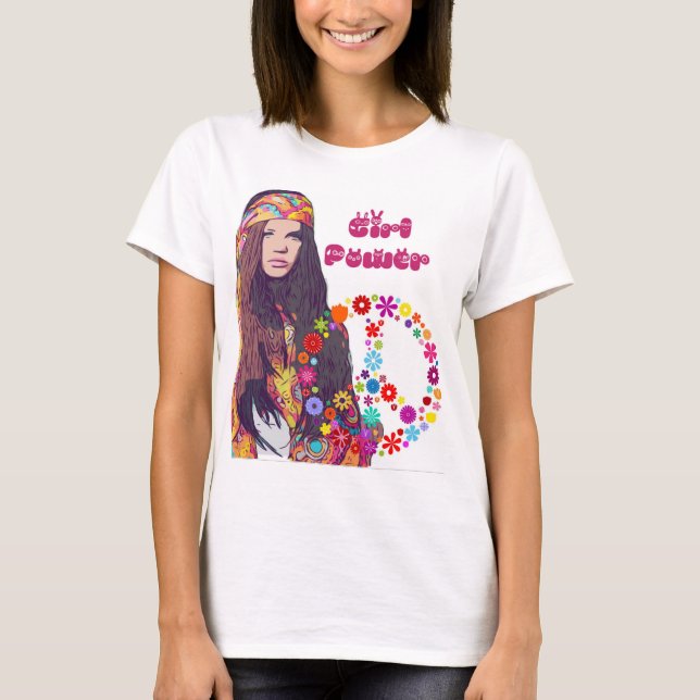 Camiseta design hippie de poder feminino (Frente)