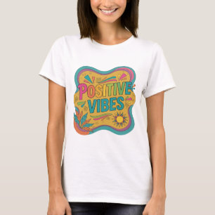 Camiseta Design icônico cor-de-rosa VIBRAÇÕES POSITIVAS