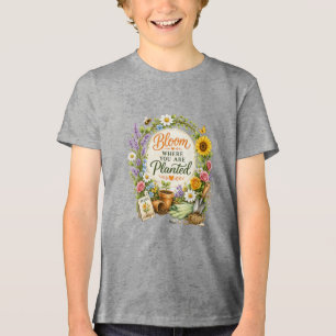 Camiseta Design Inspirador de Jardinagem Floral em Aquarela